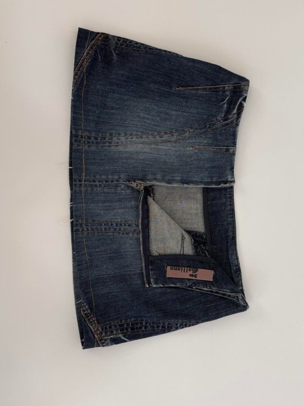 John Galliano SS2002 Rare ARCHIVAL Low Rise Deconstructed Micro Mini Denim Skirt - Picture 8 of 8